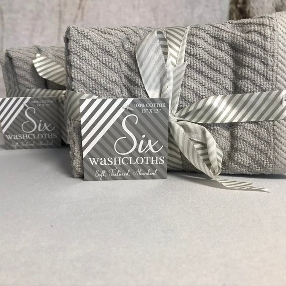 6 Washcloths Grey Gray NWT 2 sets - Picture 6 of 7
